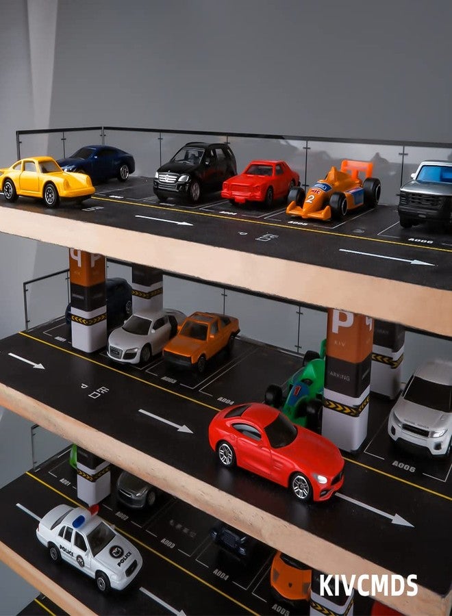 kivcmds 1/64 Scale 4-Tiers Diecast Model Car Display Case for Lego Vehicles Hot Wheels Nascar Diorama Scene Parking Lot - Image 4